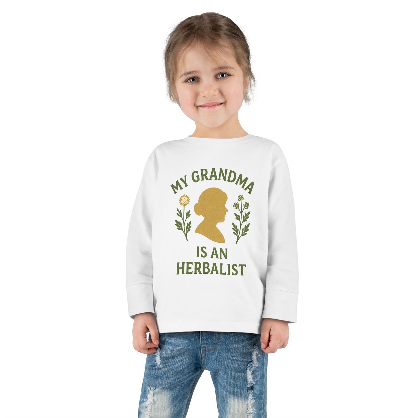 Grandma's Herbalist Toddler Long Sleeve Tee, Cute Gifts for Kids, Toddler Apparel, Grandma Gift, Herbalist Shirt, Eco-friendly Toddler Tee