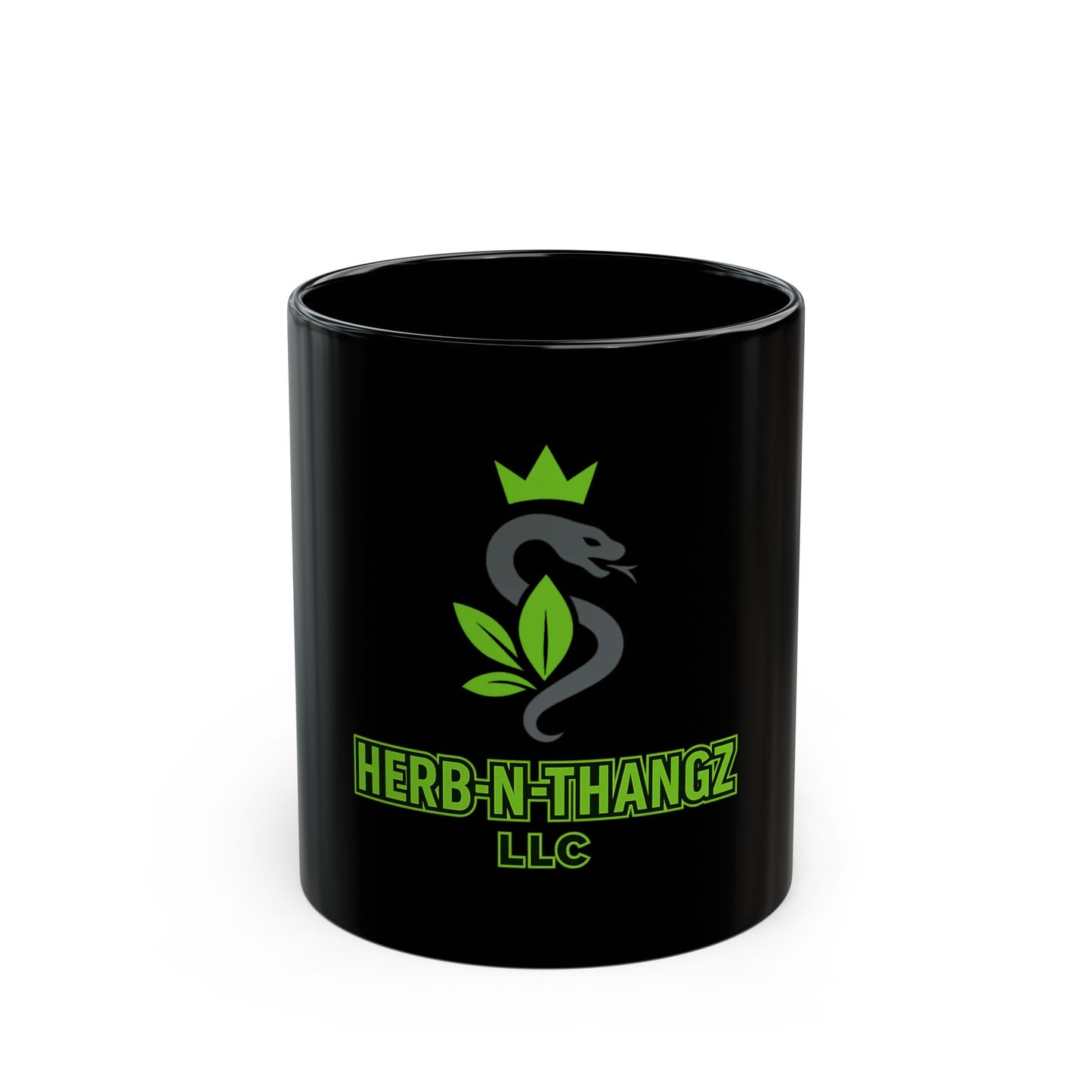 Herb-N-Thangz Black Mug - Personalized Coffee Cup for Coffee Lovers, Perfect Gift for Stoners and Plant Enthusiasts, 11oz or 15oz