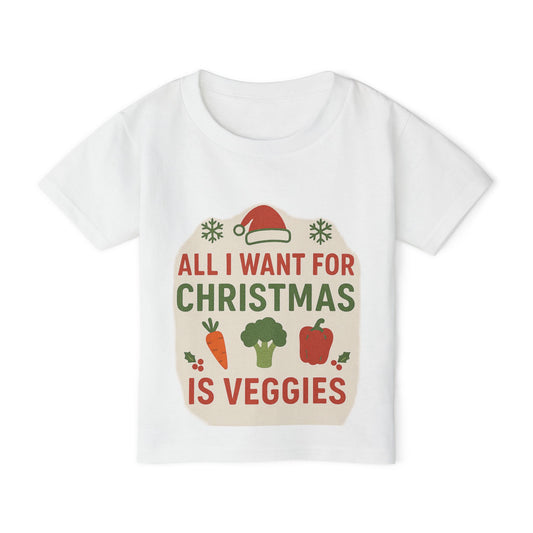 Cute Toddler Christmas Tee - All I Want for Christmas is Veggies - Holiday Gift for Kids, Toddler Shirt, Fun Christmas Apparel, Veggie [...]