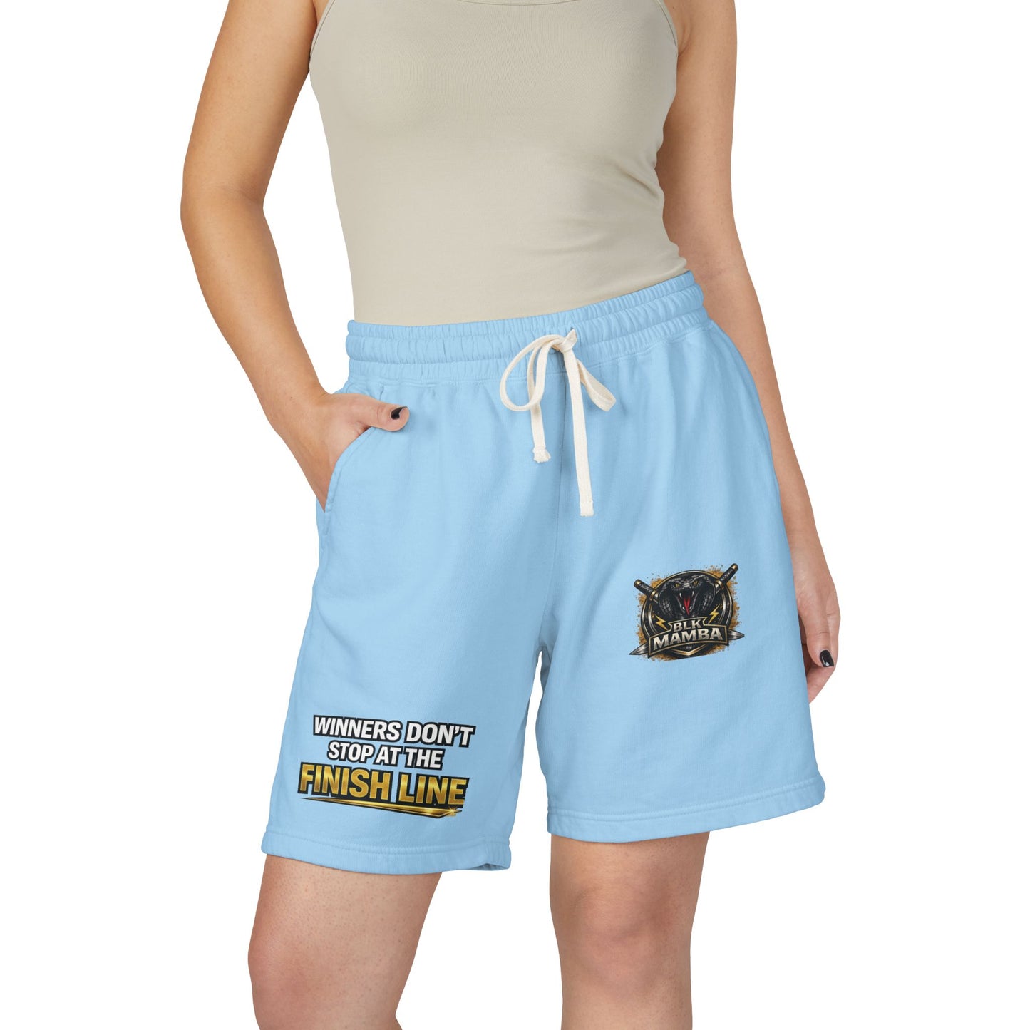 BLK MAMBA-Dyed Lightweight Fleece Sweat Shorts