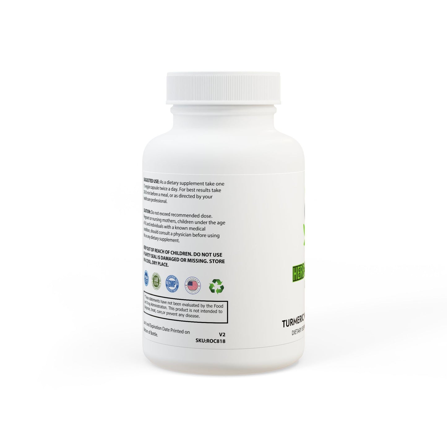Turmeric with BioPerine® (Black Pepper Fruit Extract) Supplement (60 Capsules)