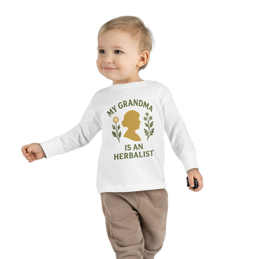Grandma's Herbalist Toddler Long Sleeve Tee, Cute Gifts for Kids, Toddler Apparel, Grandma Gift, Herbalist Shirt, Eco-friendly Toddler Tee