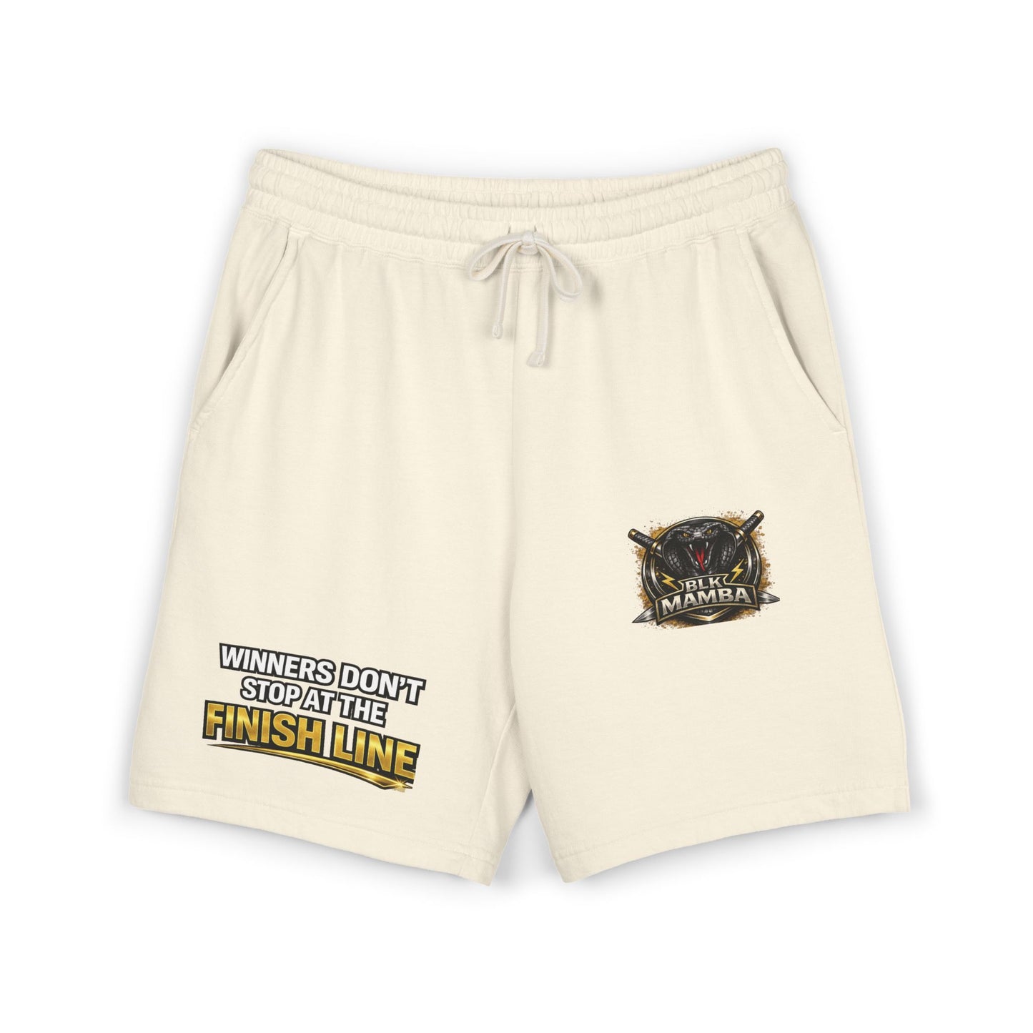 BLK MAMBA-Dyed Lightweight Fleece Sweat Shorts