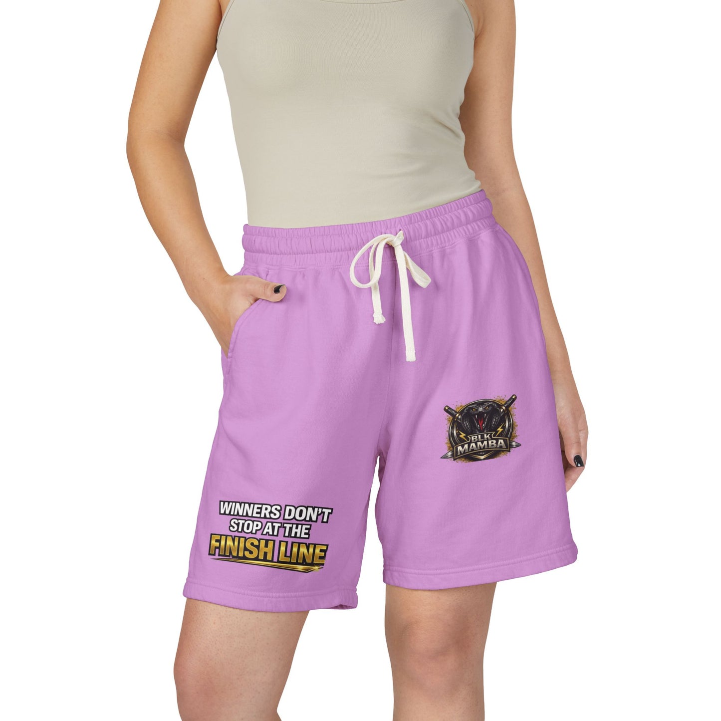 BLK MAMBA-Dyed Lightweight Fleece Sweat Shorts