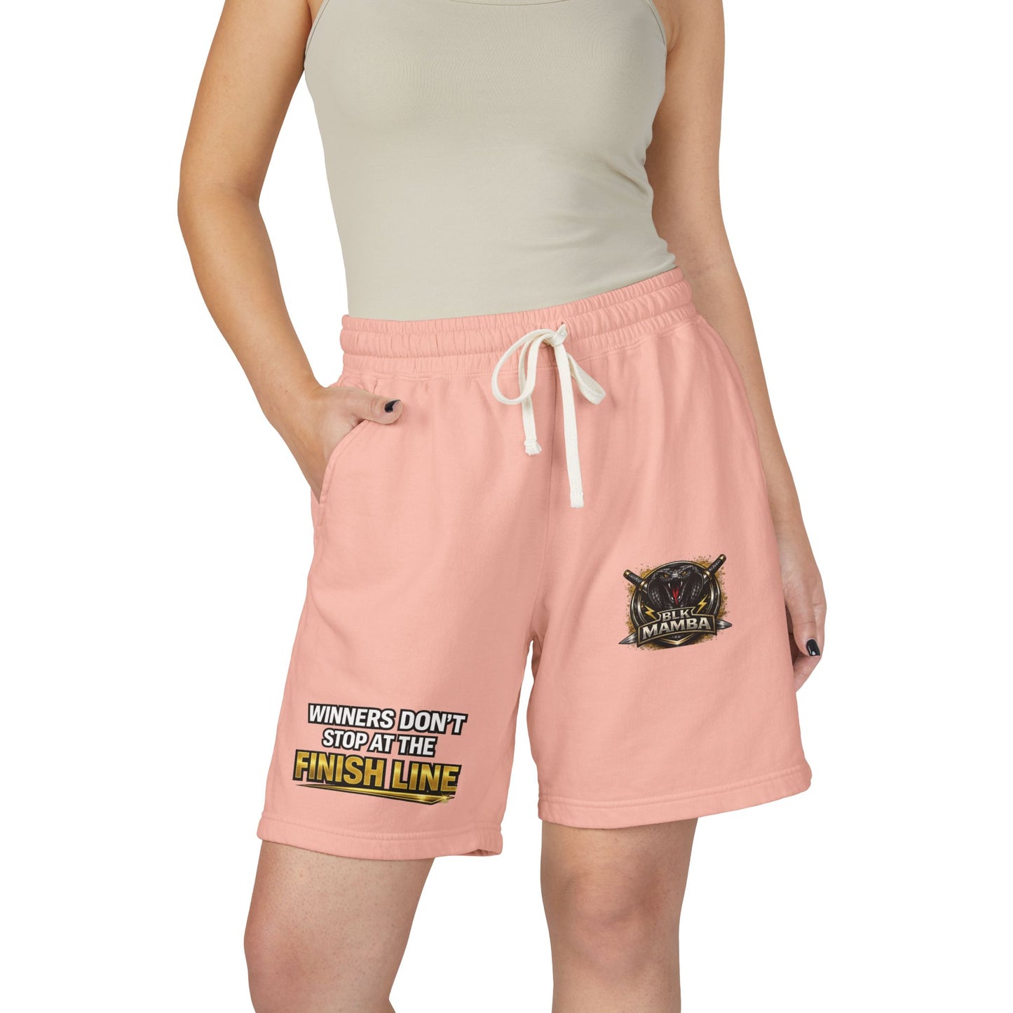 BLK MAMBA-Dyed Lightweight Fleece Sweat Shorts