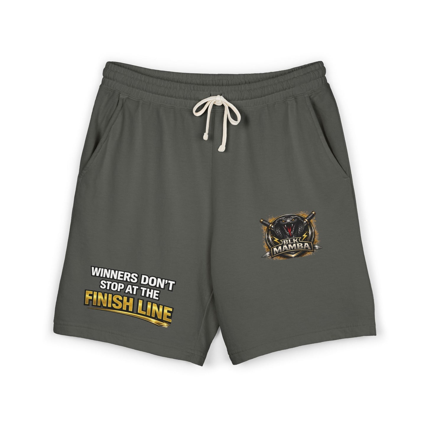BLK MAMBA-Dyed Lightweight Fleece Sweat Shorts