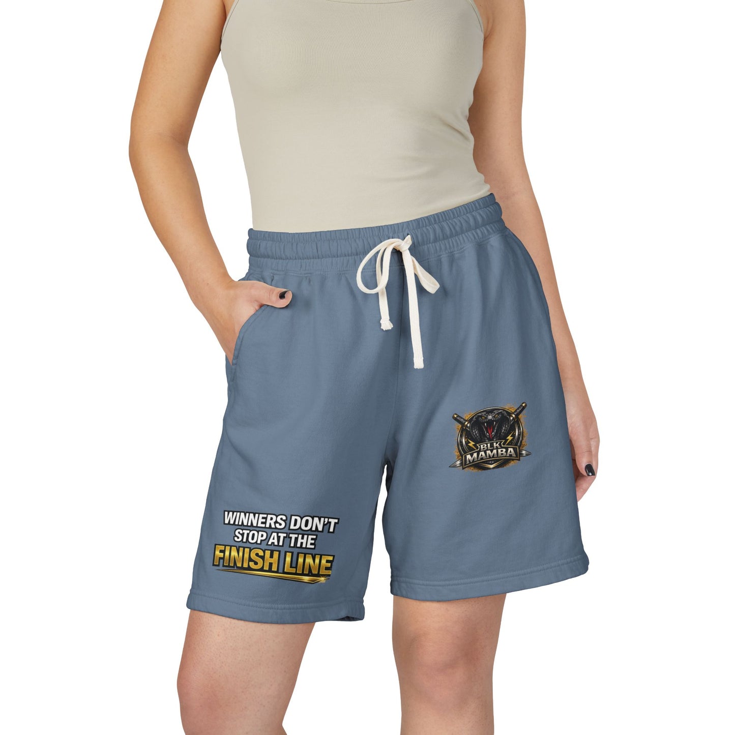 BLK MAMBA-Dyed Lightweight Fleece Sweat Shorts